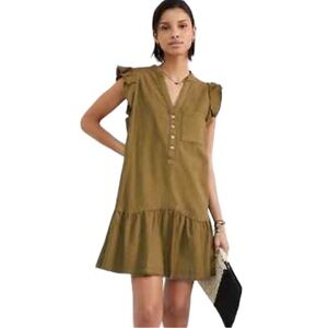 Anthropologie Green Tunic Dress Size S
